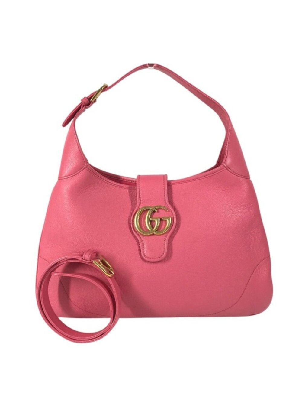 Gucci Shoulder Bag Aphrodite GG Marmont Medium Logo Leather Pink
